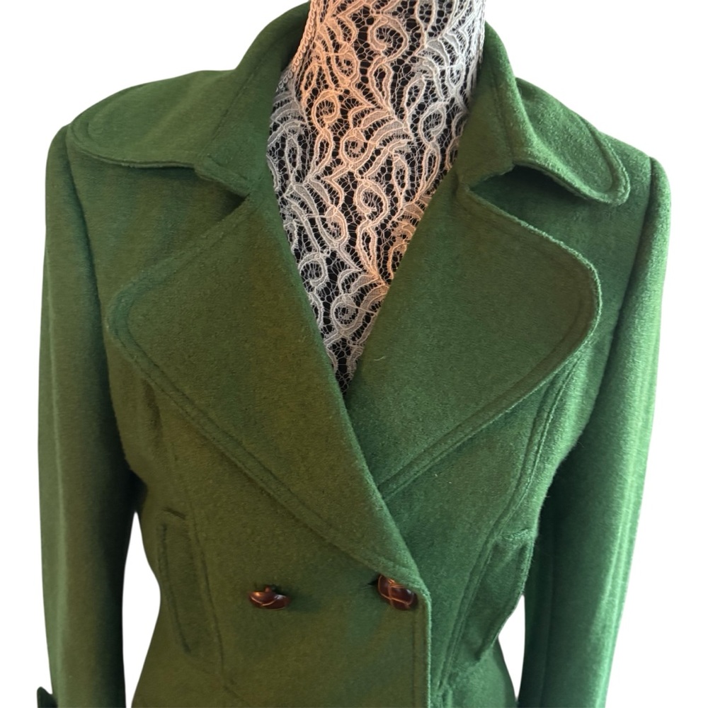 Double Breasted Green Pea Coat